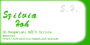 szilvia hoh business card